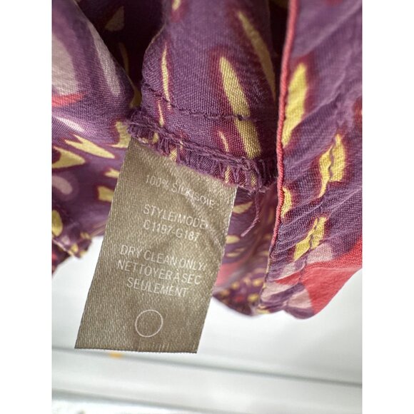 Charlie Jade Purple Sleeveless Floral Silk Dress size large boho - Picture 4 of 6